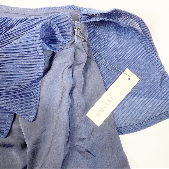 Revolve Capulet Navy One Shoulder Ruffle Top NWT L - Picture 5 of 7